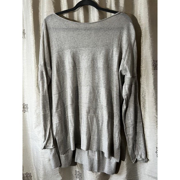 Lou & Grey Sweaters - Nwot Lou And Grey Womens Lt Gray Striped Knit Long Sleeve Sweater Size XL
